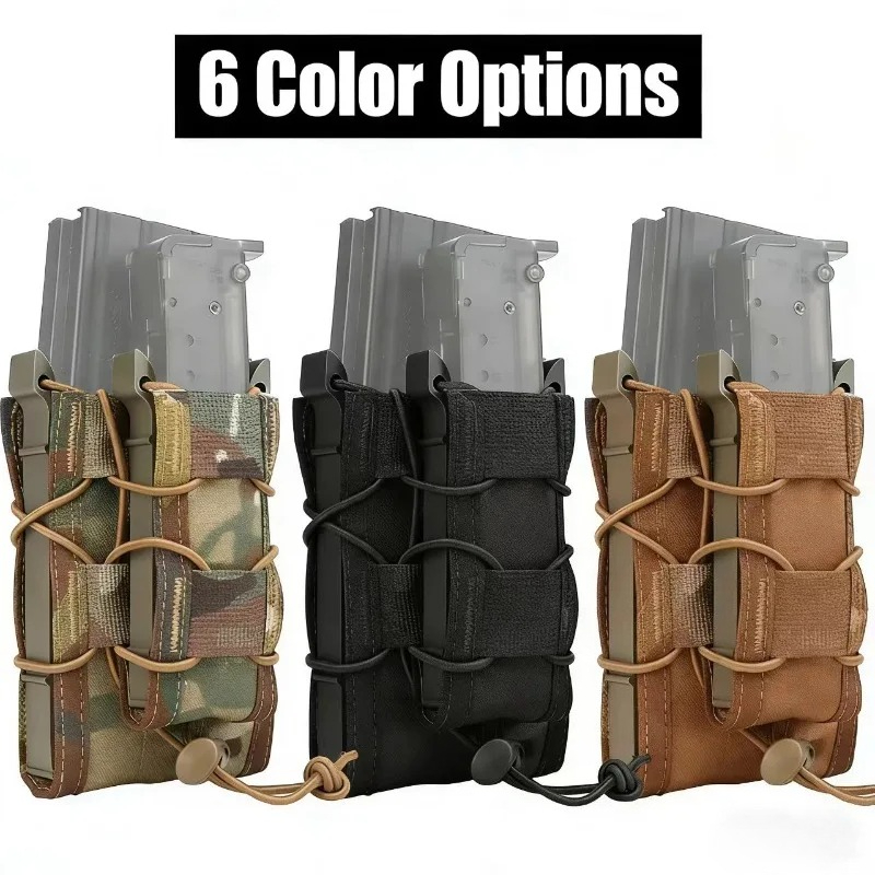Molle Mag Pouch Double Magazine 5.56 9Mm - Pochette tactique pour chargeur de munitions,