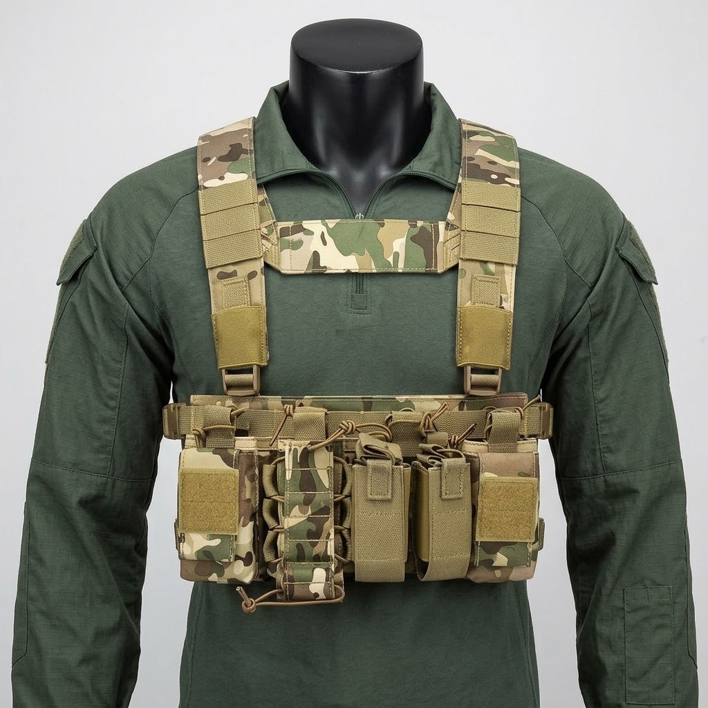 Tactical Chest Rig Modular Micro Fight - Gilet tactique D3 pour hommes, multi-poches,
