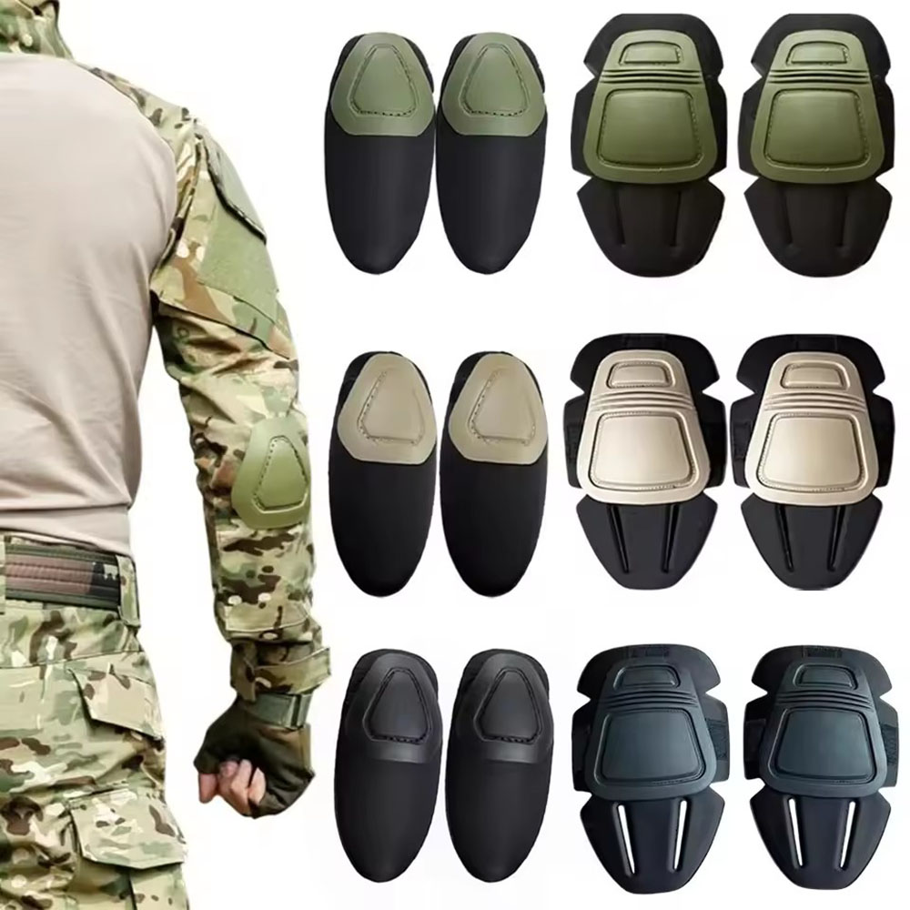 Combat Knee Pads Elbow Pads Set Military - Ensemble de genouillères et coudières tactiques,