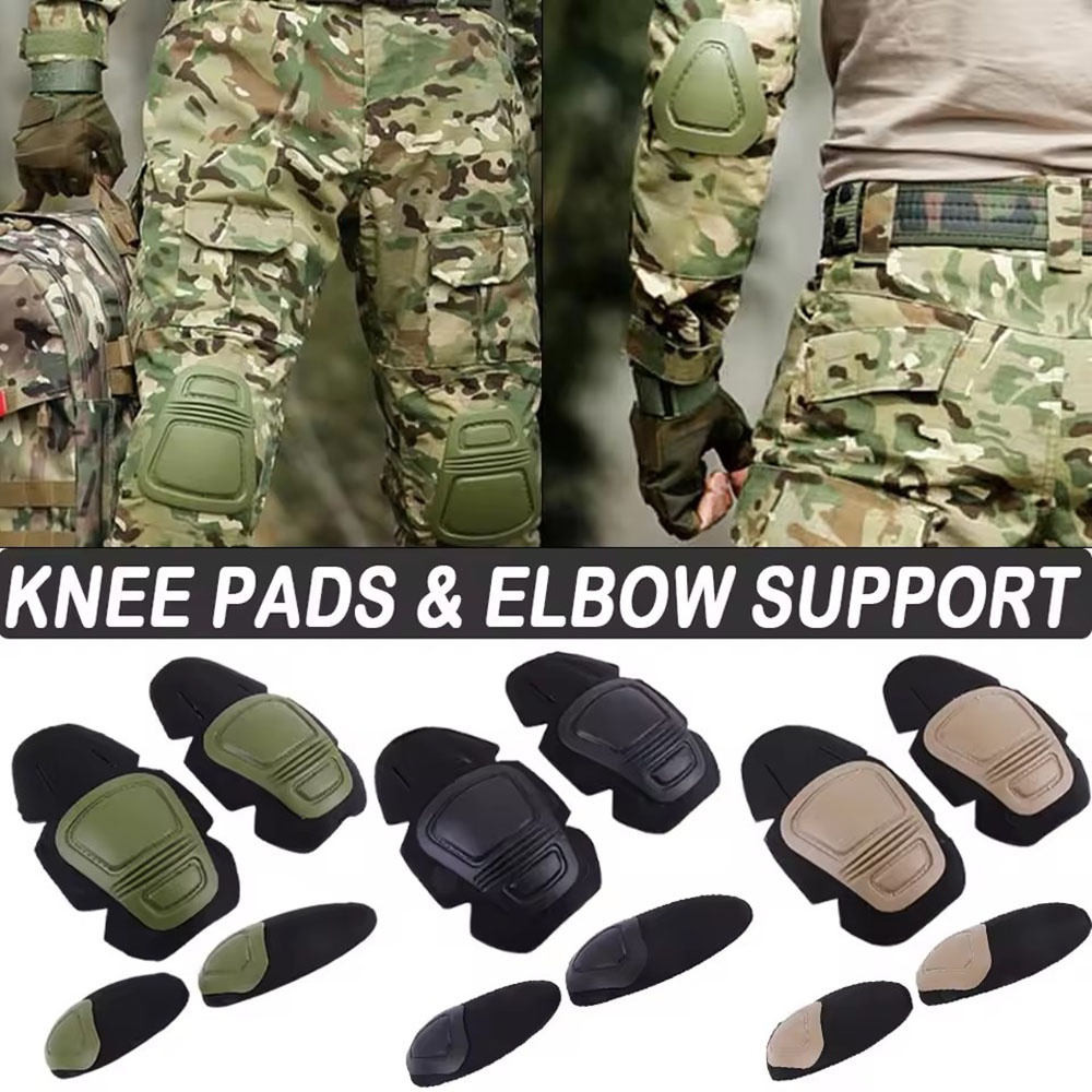 Combat Knee Pads Elbow Pads Set Military - Genouillères, coudières, équipement de protection camouflage,