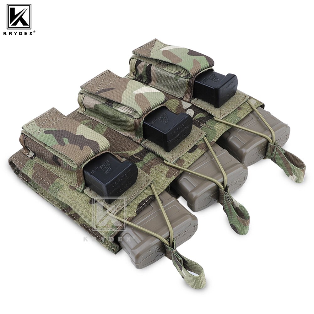 Molle Mag Pouch Double Magazine 5.56 9Mm - KRYDEX tactique 9mm 5.56 M4 M16