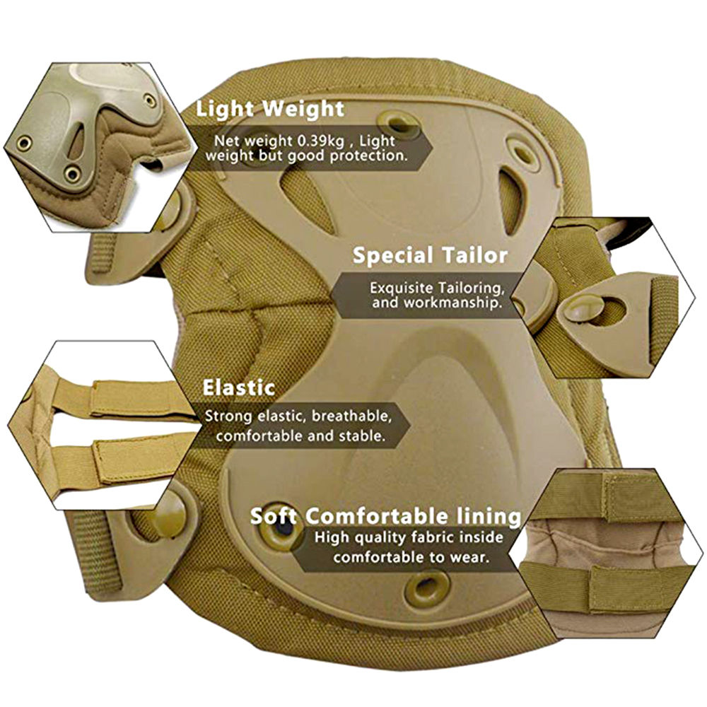 Genouillères et coudières tact - Combat Knee Pads Elbow Pads Set Military avis et prix