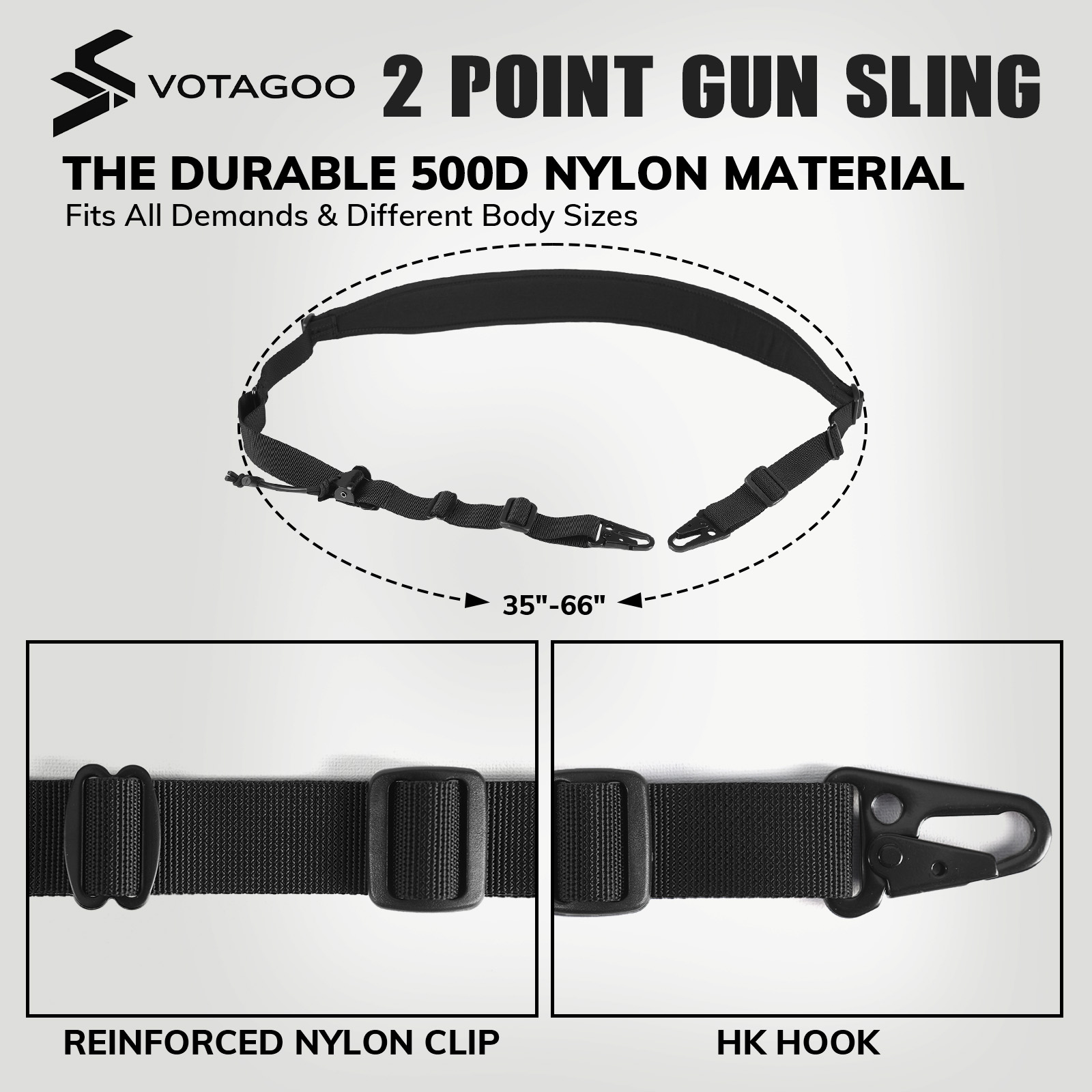 Sangle tactique VOTAGOO à 2 po - Tactical Sling 2 Point Quick Adjust Rifle avis et prix
