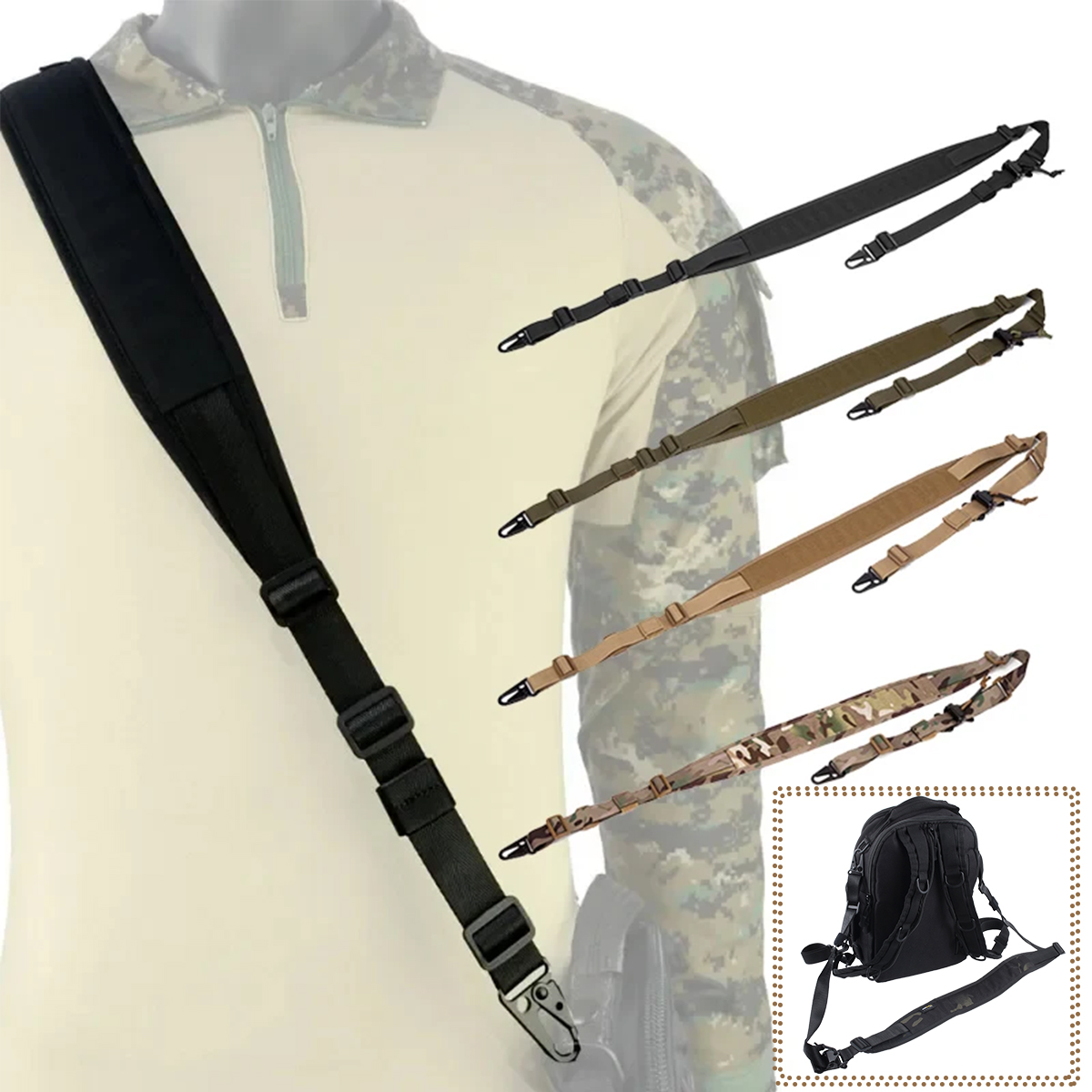 Sangle tactique rembourrée pou - Tactical Sling 2 Point Quick Adjust Rifle avis et prix