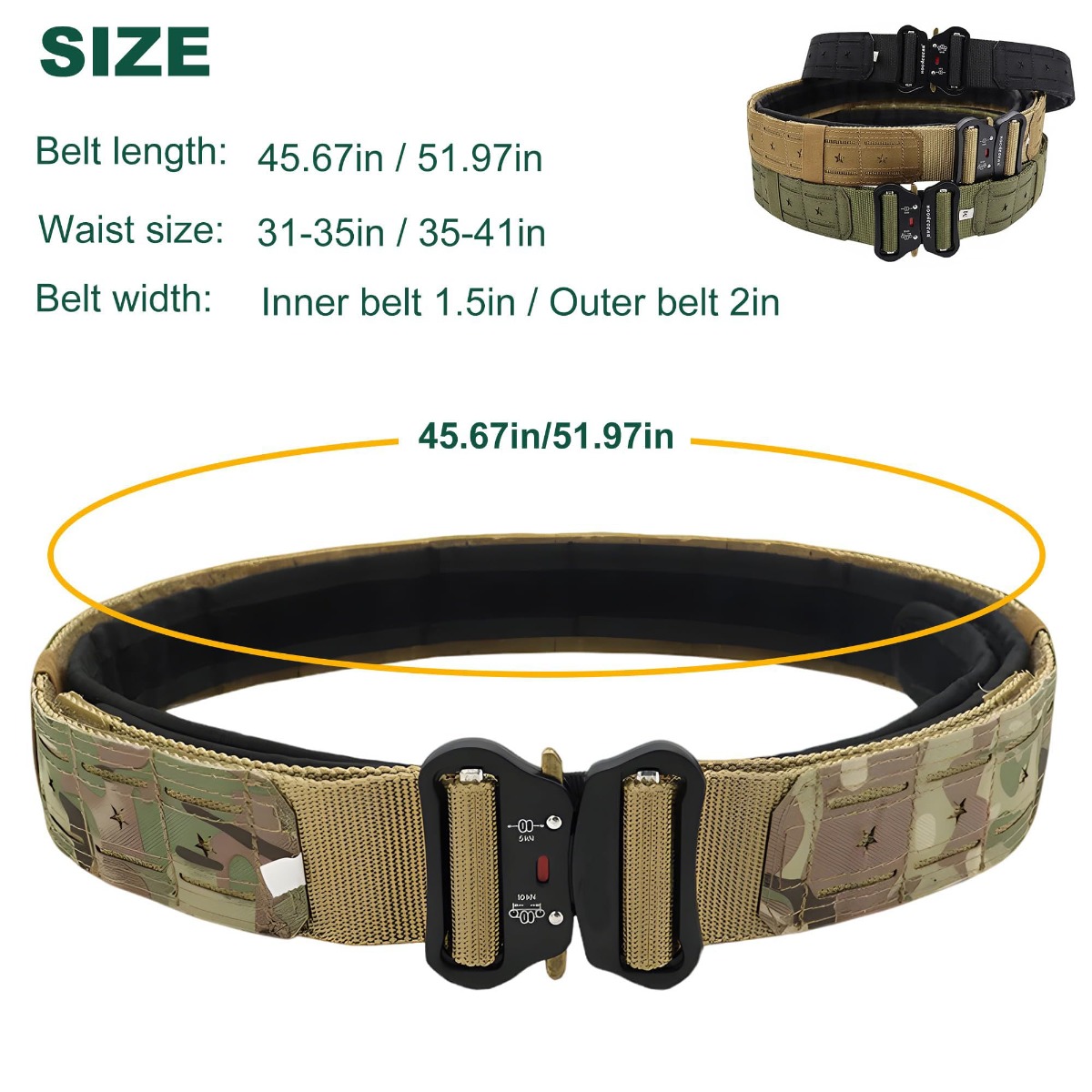 Ceinture tactique militaire à  - Tactical Combat Belt Quick Release Buckle avis et prix