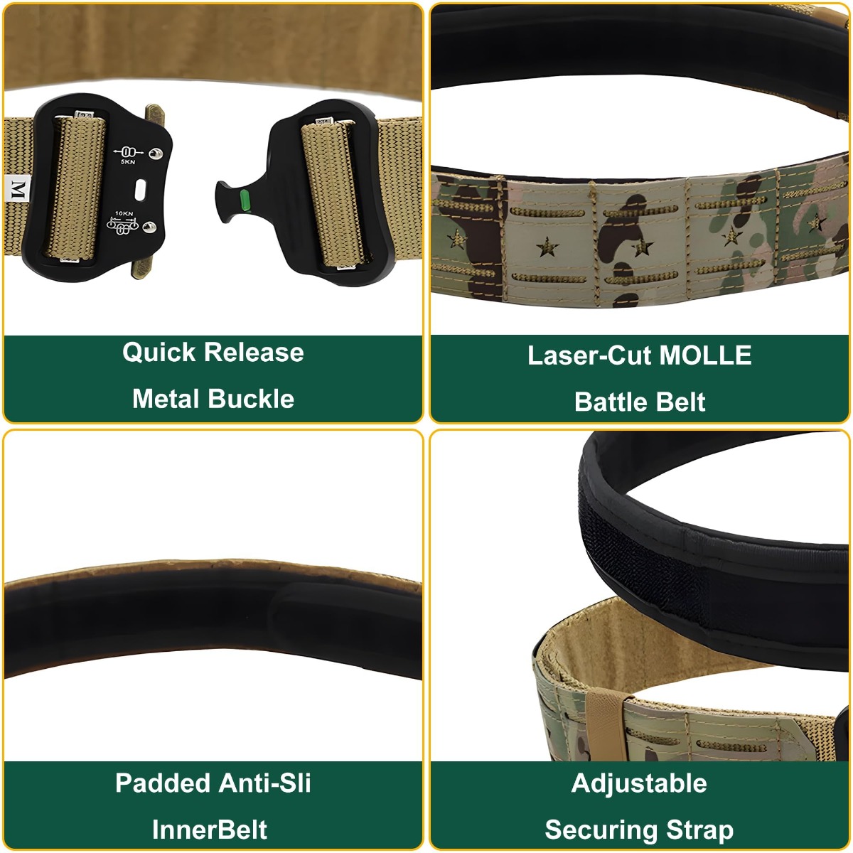 Ceinture tactique militaire à  - Tactical Combat Belt Quick Release Buckle avis et prix
