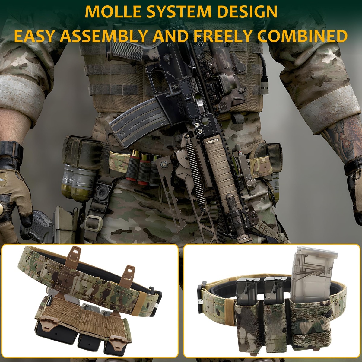 Ceinture tactique militaire à  - Tactical Combat Belt Quick Release Buckle avis et prix