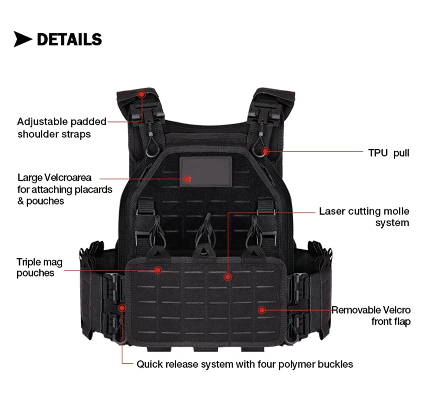 YAKEDA 6094 gilet tactique mil - Molle Tactical Vest Military Laser Cut avis et prix
