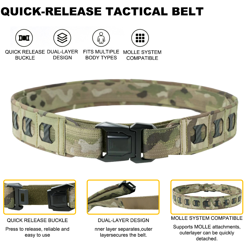 Ceinture tactique de 2 pouces, - Tactical Combat Belt Quick Release Buckle avis et prix